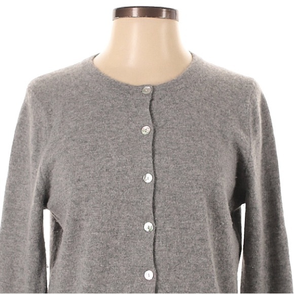 Quince 100% Cashmere Mongolian Cardigan Grey Button Front Sweater Size Small - Picture 4 of 11